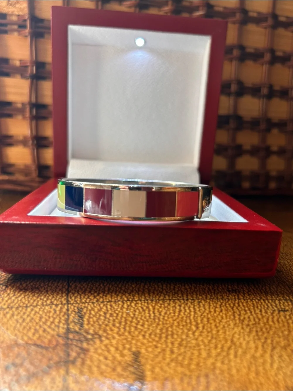 COACH 65th ANNIVERSARY Signature Striped Enamel Bangle Bracelet -EUC- - Picture 9 of 16
